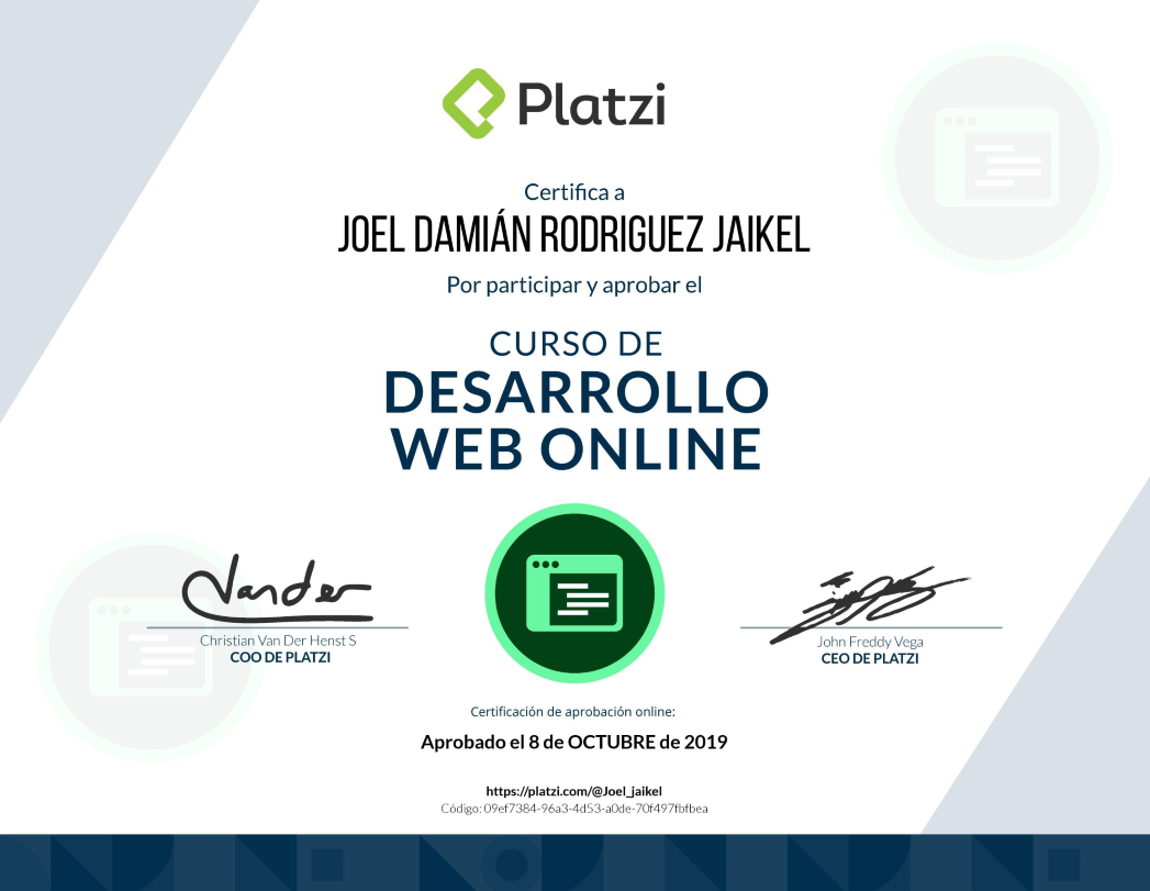 Certificado de Desarrollo Web Online